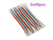 3x 40pcs 1pin 10cm 2.54mm Female to Female Breadboard Jumper Wire Cable for Arduino