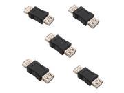 5pcs Adapter USB 2.0 Female to Female F F USB 2.0 Cable Connector New Black