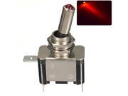 DC12V 20A Red LED Light Car Boat Toggle Switch Control ON OFF Black Silver Body
