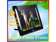8 Multi functional Digital Photo Frame MP3 with Remote Control Black
