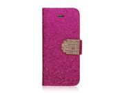 Bling Diamond Magnetic Card Wallet PU Leather Case Stand For iPhone 4 4G 4S 5 5S