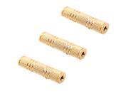 3 PCS 3.5mm Gold Female to Female Audio Adapter Connector Coupler Stereo