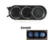 Vehicle Auto LCD Inside Outside Digital Clock Temperature Thermometer Gauge