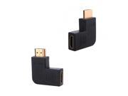 2pcs HDMI Female to Male Right Angle 90 Degree Vertical Flat Left Adapter Connector
