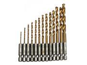 13x 1.5-6.5mm HSS High Speed Steel Titanium Coated Drill Bit Set 1/4 13x 1.5-6.5mm HSS High Speed Steel Titanium Coated Drill Bit Set 1/4