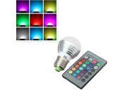 E27 3W RGB LED 16 Colors Changing Spot Light Lamp Bulb Party IR Remote with Opal Cover