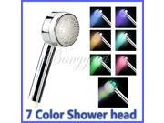 Romantic 7 Colors Automatic Changing 8 LED Light Shower Head Water Home Bathroom