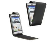 Black Flip PU Leather Case Cover Pouch W Hard Shell For LG Optimus L7 P705 P700