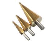 3Pcs HSS Steel Large Step Cone Drill Titanium Bit Set Hole Cutter 4-12/20/32mm 3Pcs HSS Steel Large Step Cone Drill Titanium Bit Set Hole Cutter 4-12/20/32mm