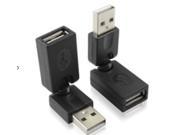 2X USB 2.0 A Male to USB Female 360 Degree Rotation Extension Adapter Converter