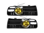 Yellow Front Grille LED Fog Light Lamp Lower Grill For 1998 1999 2000 2001 2002 2003 2004 VW Golf MK4 GTI TDI