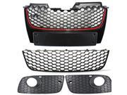 SHIP BY EMS Front Bumper Grills Upper Grille For VW 2006 2007 2008 2009 GTI GT JETTA Golf MK5 Red Black