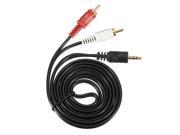 2pcs 3.5mm Copper Core Stereo Jack Male to 2x Phono Dual RCA Male Audio Y Cable for iPod Mp3 Iphone 5 5S Samsumg S4