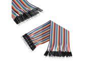 2x New 40Pcs 20cm 2.54mm 1p 1p Male to Male Breadboard Color Line Jumper Cable Wire Wires Connector for Arduino