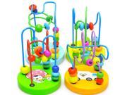 Game Baby Children Wooden Toy Mini Around Beads Wire Maze Educational Colorful