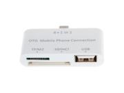 4 in 1 Micro USB OTG Card Reader For Mobile Phones White SD TF M2 memory cards