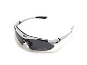 RockBros Polarized Goggles Cycling Sunglasses for Outdoor Sports White