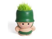Small Ceramic Soldier Grass Doll Hair Man Potted Plants Seeds