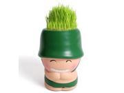 Small Ceramic Soldier Grass Doll Hair Man Potted Plants Seeds
