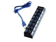 New 7 Port USB 3.0 Hub On Off Switch High Super Speed Adapter Cable for Laptop PC Computer Notebook