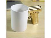 Pistol Cup Handle Cup Gun Handle Coffee Cup Ceramic Mug Golden