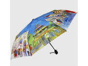 Universal Eight European Style Landscape Painting Automatic Umbrella