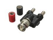 1pc BNC Male Plug to Two Dual 4mm Banana Jack Binding Coaxial Adapter Connector