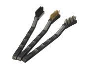 3pcs Handy Brush Stainless Steel Nylon Brass Wire Brushes Set Cleaning Rust Kit