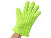 1PC Green Kitchen Tool Heat Resistant Silicone Glove Oven Pot Holder BBQ Baking Cooking Mitts