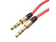 2x 100cm 3.5mm AUX Cord Male to Male Stereo Audio Cable Red Connect for PC iPod MP3 CAR