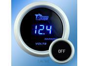 CAR UNIVERSAL WHITE 2 52mm BLUE DIGITAL LED 0 15V VOLT VOLTAGE VOLTMETER GAUGE