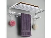 Aluminum Double deck Space Rack Folding Bath Towel Holder