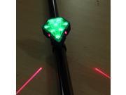 Safety Light or Bicycle Brake Light for Cycling 8 LED 2 Laser Bike Bicycle Cycle Rechargeable Diamond Tail Rear Light Lamp Green