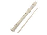 Soprano Descant Recorder 8 hole Music Instrument With Cleaning Rod Students School White
