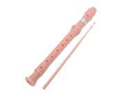 Soprano Descant Recorder 8 hole Music Instrument With Cleaning Rod Students School Pink