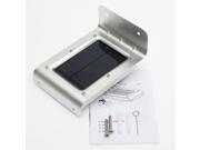 Silver 16 LED Solar Power Voice Sound Sensor Garden Yard Lamp Outdoor Waterproof Wall Light Lamp