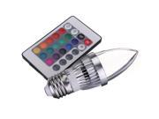E27 3W RGB LED Light Bulb Candle Shaped 16 Colors Lamp Remote Control For Stage Pub Bar KTV AC 85 265V