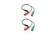 2 Pcs 3.5mm 1 Male to 2 Female Earphone Headphone Headset Stereo Audio Splitter Cable Cord Adapter 21cm