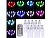 10pcs Wireless Remote Control 12 Color Changing Tree LED Candles Xmas Party Light With Remote