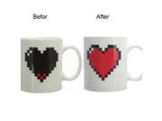 Color Changing Magic Coffee Tea Milk Hot Cold Heat Sensitive Mug Cup Pixel Heart Creative Great Gift