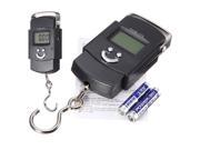 Mini Portable Handheld Travel Digital Luggage Weighing Suitcase Electronic Hanging Hook Scales 50kg Black 2 AAA Batteries
