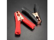 2pcs Metal Car Battery Clips Crocodile Alligator Test Clamps 100A 90mm Red Black
