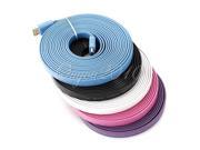 New 5M V1.4 Flat HDMI Cable M to M For BLURAY 3D DVD PS3 HDTV XBOX 360 HDTV Home Theater DVD Player Projector Black White Pink Purple Blue