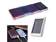 Fashion 10000mAh Red Dual USB External Solar Panel Power Bank Mobile Battery Charger for iPhone 5S 5C 5 4S HTC Smartphones