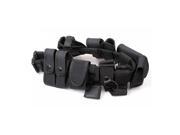 Utility Kit Tactical Belt with 9 Pouches for Police Guard Security System Black