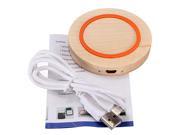Round Wood Qi Wireless Charger Charging Pad Ultra thin Qi Wireless Charger Charging Receiver Card