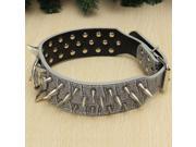 Domineering Spiked Studded Leather Pet Dog PitBull Mastiff Heavy Duty Collar Dogs Christmas Xmas New Year gift Size L
