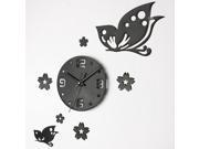 DIY 3D Home Modern Decoration Crystal Mirror Butterfly Wall Clock For Living Room Bedroom Office