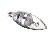 Non Dimmable AC 85 265V 3 LEDs LED Chandelier Candle Light Bulb Lamp 270LM 180 Degrees Silver Shell Cool Warm 3W