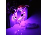 Waterproof 2M 7ft 20 LEDS Silver Wire LED Stary Lights String Fairy Battery Powered New Year Christmas Xmas Tree Decoration Purple